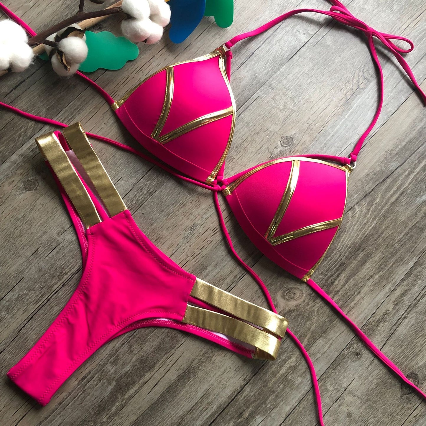 Bronze strappy sexy bikini